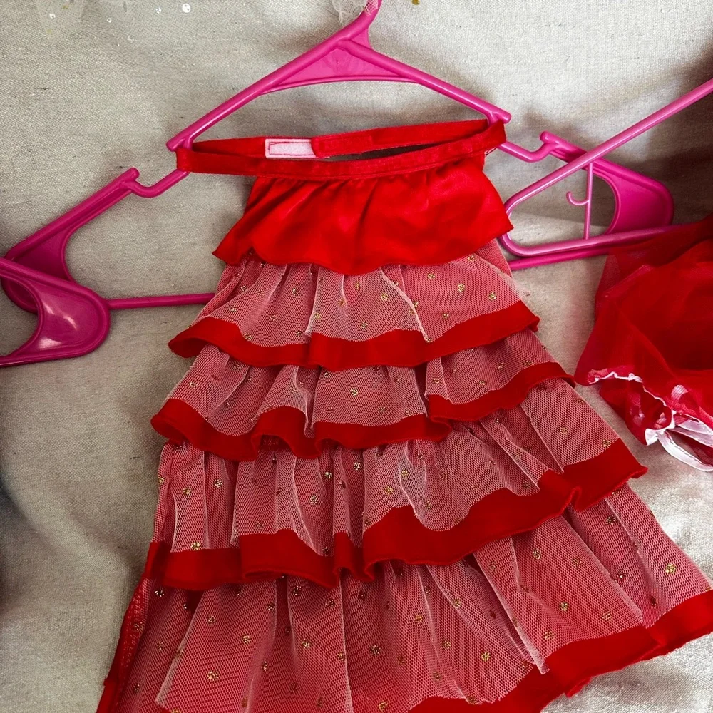 Festive Red and White Pet Costume/clothes Set